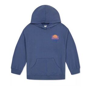 Roxy Little Girls Mountain Scenic Oversized Hoodie Coastal Fjord Size 4